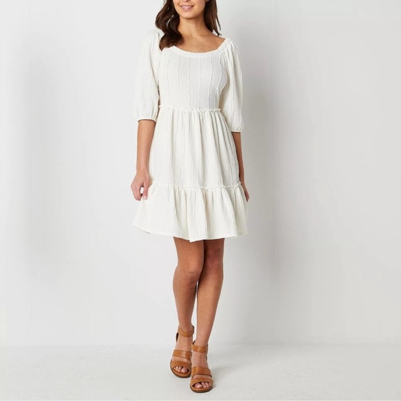 Dresses & Skirts - FRYE AND CO Women’s Flare Ballon Sleeves Dress Ivory Size 1X